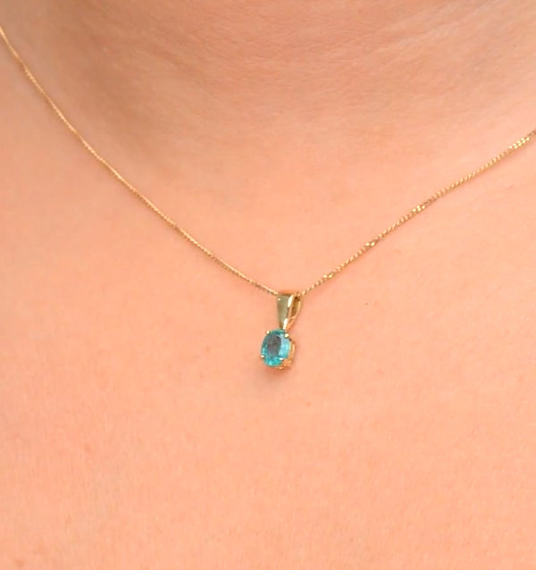 Emerald 5 x 4mm 18K Yellow Gold Pendant Necklace